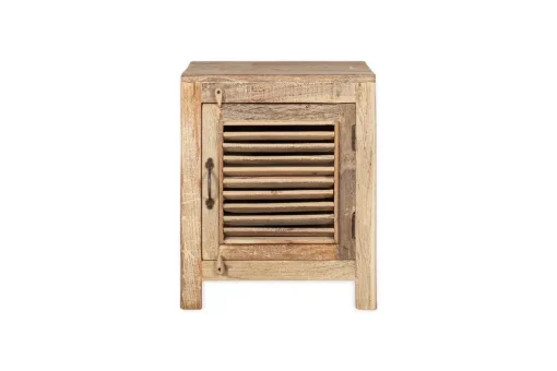 Ibo Reclaimed Wooden Slatted Cabinet – Natural - Small