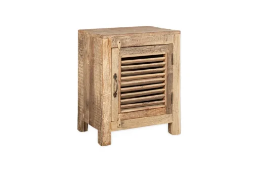 Ibo Reclaimed Wooden Slatted Cabinet – Natural - Small