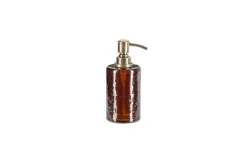 Ilcoso Recycled Hammered Glass Soap Dispenser - Amber