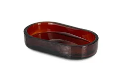 Ilcoso Recycled Hammered Glass Soap Dish - Amber