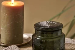 Ilcoso Recycled Hammered Glass Storage Pot - Green