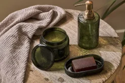 Ilcoso Recycled Hammered Glass Storage Pot - Green