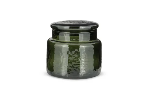Ilcoso Recycled Hammered Glass Storage Pot - Green