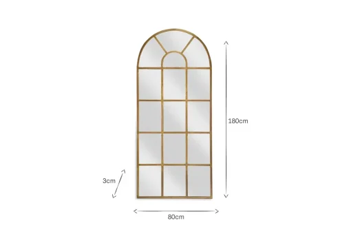 Imoma Iron Full Length Arch Mirror - Brass