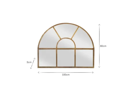 Imoma Iron Overmantel Arch Mirror - Brass