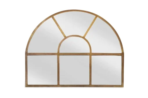 Imoma Iron Overmantel Arch Mirror - Brass