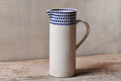 Indigo Drop Jug - Cream & Indigo - Large