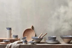 Indigo Drop Side Plate - Cream & Indigo