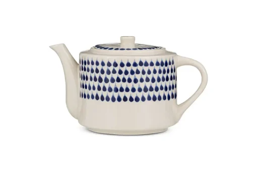 Indigo Drop Teapot - Cream & Indigo