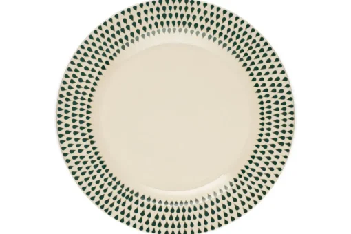Juniper Drop Dinnerware Set - Cream & Juniper (Set of 12)