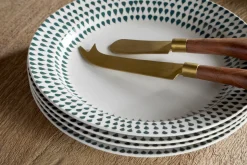 Juniper Drop Dinnerware Set - Cream & Juniper (Set of 12)