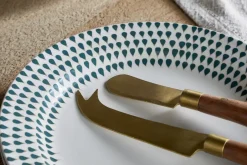 Juniper Drop Dinnerware Set - Cream & Juniper (Set of 12)