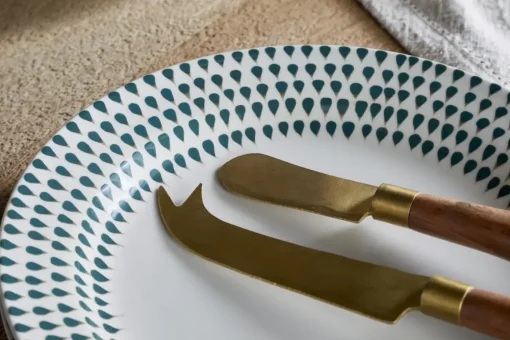 Juniper Drop Dinnerware Set - Cream & Juniper (Set of 12)