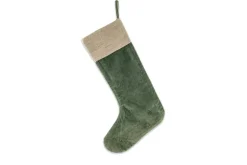 Karru Cotton Velvet Stocking - Forest Green