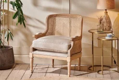Kaziria Cane & Linen Armchair - Natural