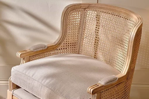 Kaziria Cane & Linen Armchair - Natural