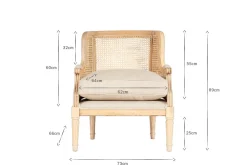 Kaziria Cane & Linen Armchair - Natural