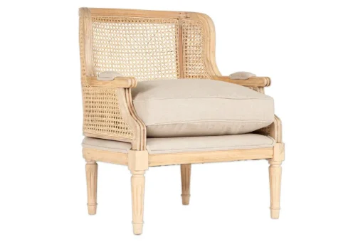 Kaziria Cane & Linen Armchair - Natural