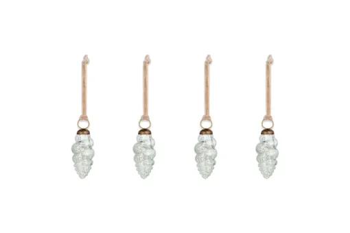 Khol Shell Baubles - Clear Antique - (Set of 4)