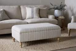 Kiana Upholstered Storage Ottoman - Natural