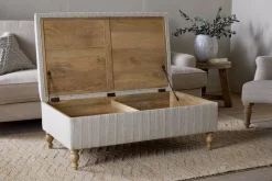 Kiana Upholstered Storage Ottoman - Natural