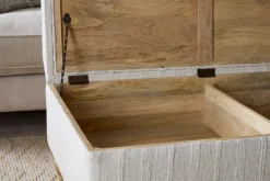 Kiana Upholstered Storage Ottoman - Natural