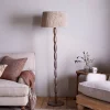 Konali Mango Wood Floor Lamp - Ash Stain