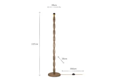 Konali Mango Wood Floor Lamp - Ash Stain