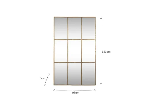Kurci Rectangular Full Length Mirror - Antique Brass