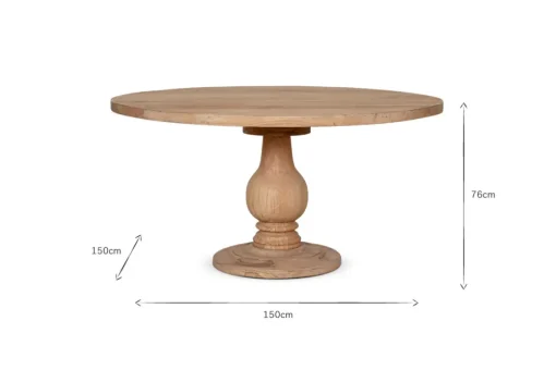 Laya Round Carved Wood Table - Large