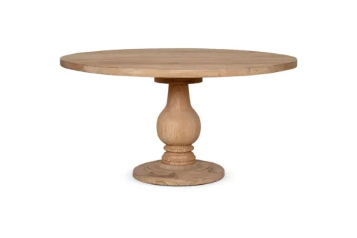 Laya Round Carved Wood Table - Large