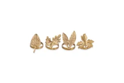 Leaf Brass Napkin Rings (Set of 4)