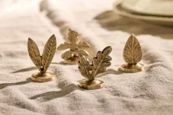 Leaf Brass Place Card Holders (Set of 4)