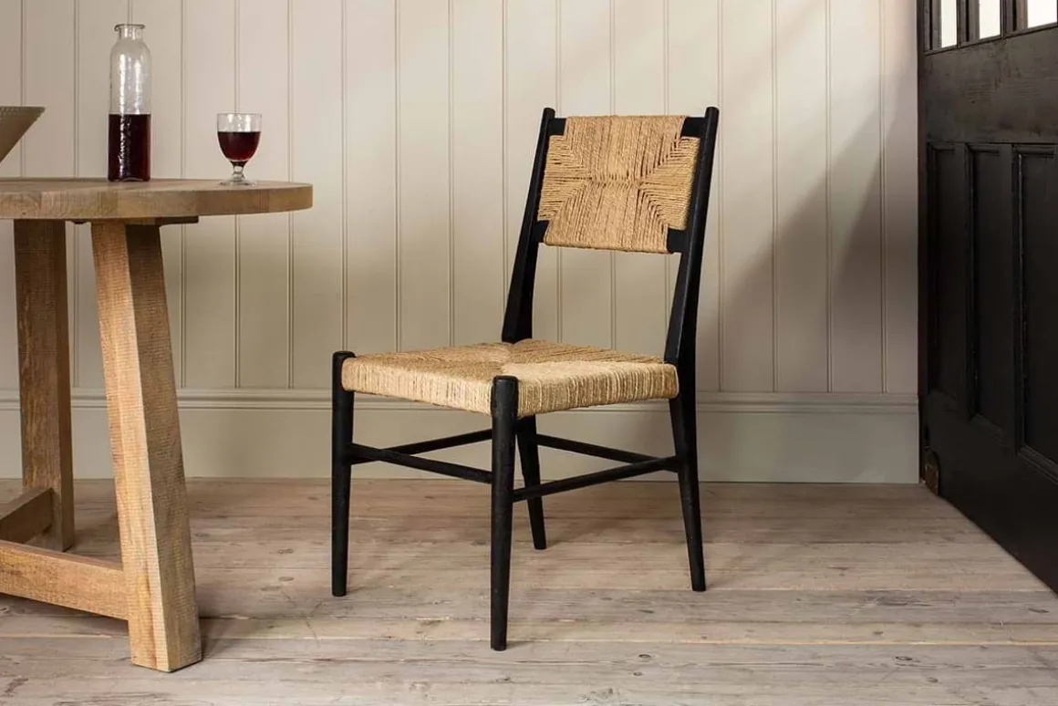 Lohanda Acacia & Munja Grass Dining Chair - Charcoal