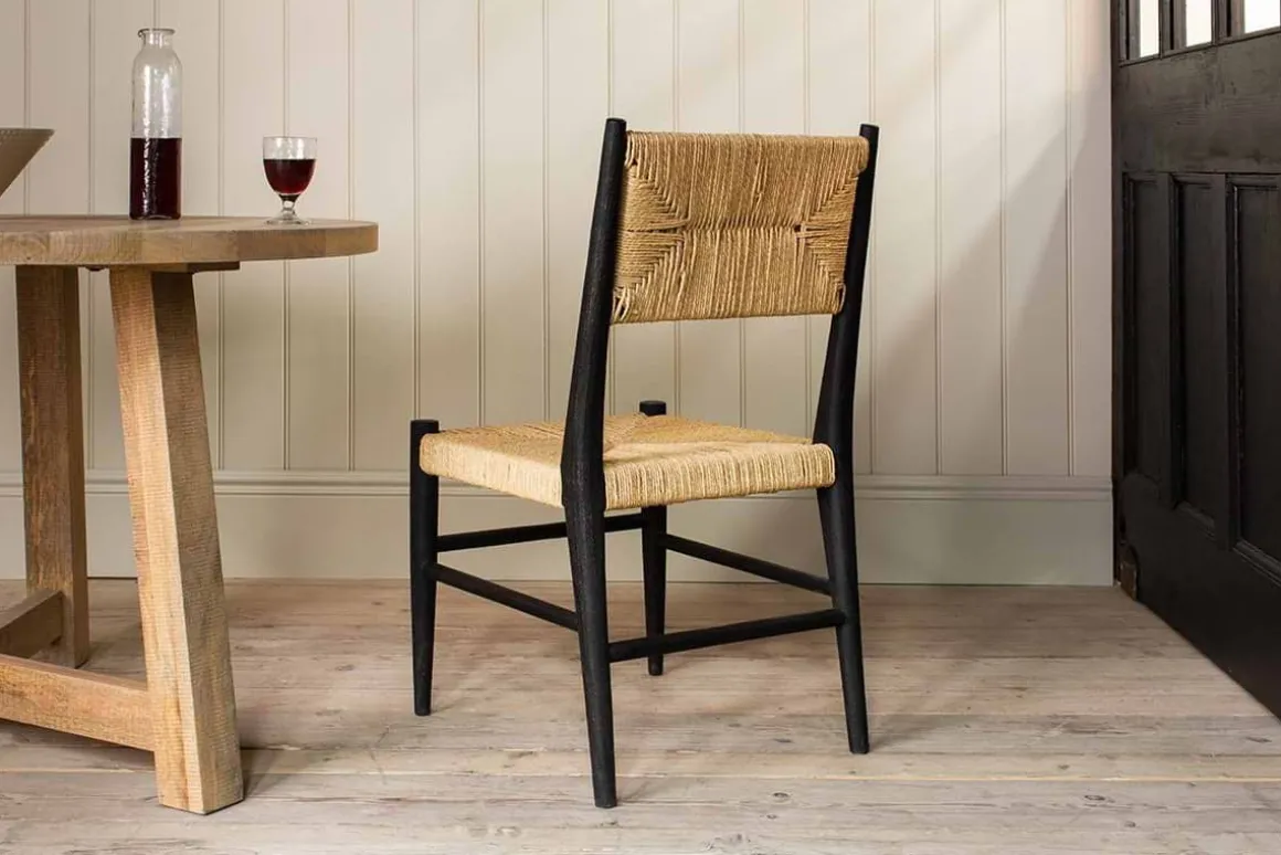 Lohanda Acacia & Munja Grass Dining Chair - Charcoal