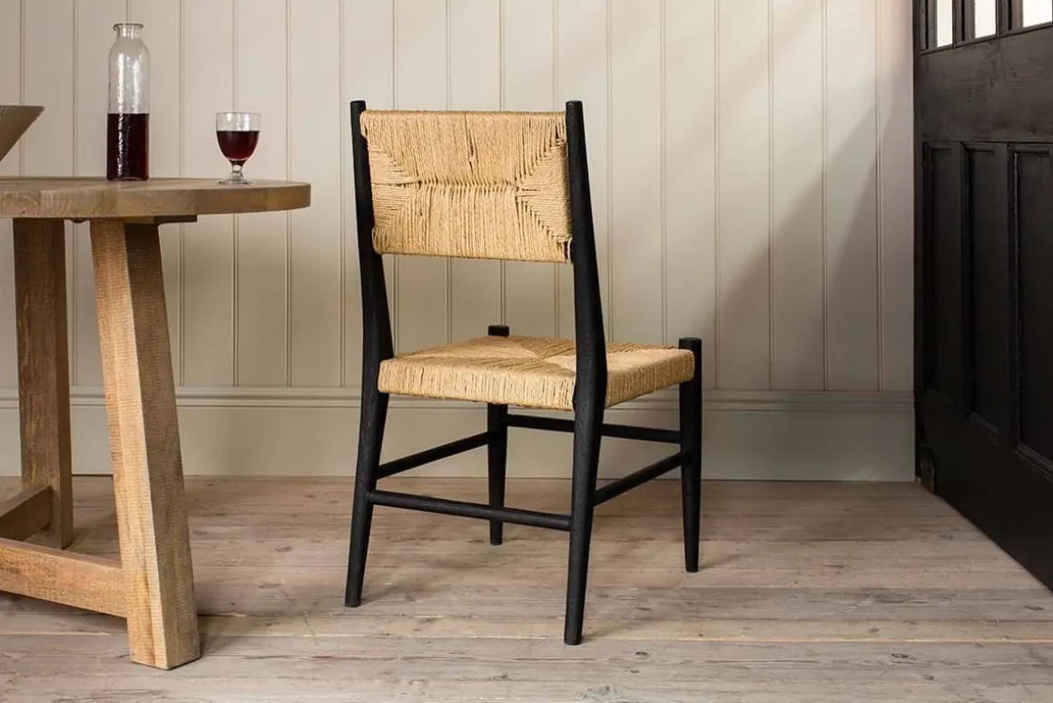 Lohanda Acacia & Munja Grass Dining Chair - Charcoal