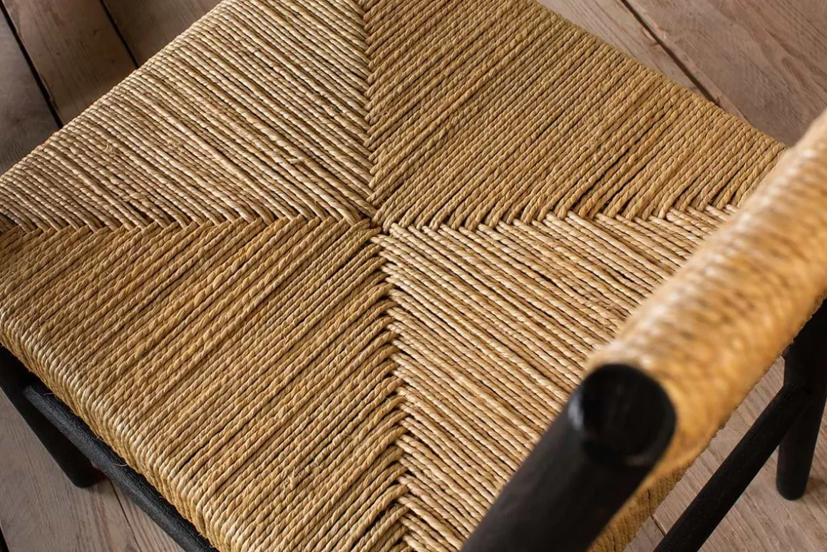 Lohanda Acacia & Munja Grass Dining Chair - Charcoal