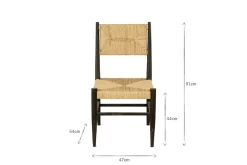 Lohanda Acacia & Munja Grass Dining Chair - Charcoal