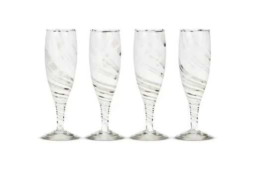 Lohara Champagne Glass - White (Set of 4)