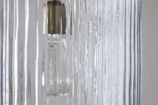 Lumina Fluted Recycled Glass Pendant - Clear