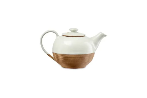 Mali Ribbed Teapot - White