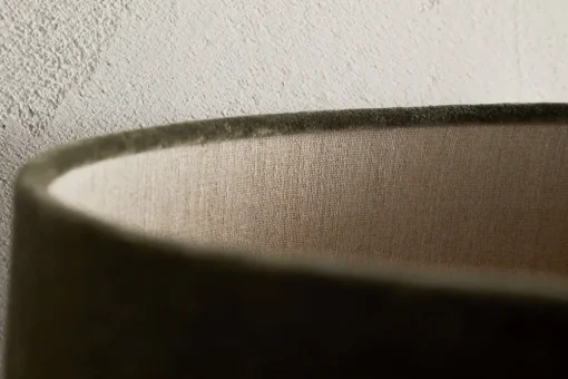 Mendai Velvet & Linen Lampshade - Moss Green