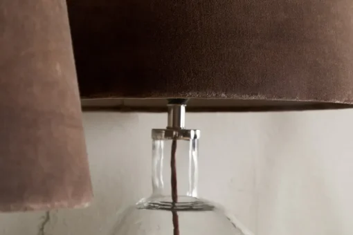 Mendai Velvet & Linen Lampshade - Mocha