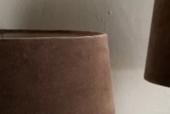 Mendai Velvet & Linen Lampshade - Mocha