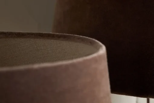 Mendai Velvet & Linen Lampshade - Mocha