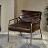 Mirai Ribbed Leather Armchair