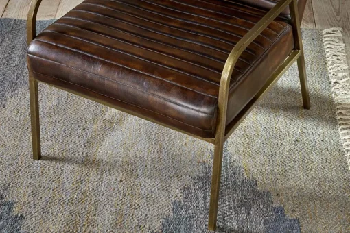 Mirai Ribbed Leather Armchair