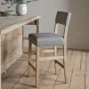 Nadeeka Linen Upholstered Counter Chair - Soft Grey