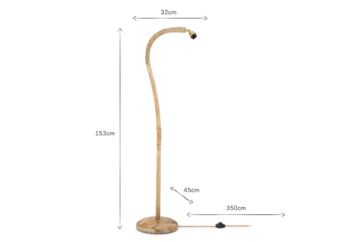 Namira Mango Wood Floor Lamp - Natural