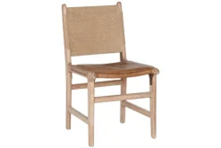 Nayan Leather & Jute Dining Chair - Tan
